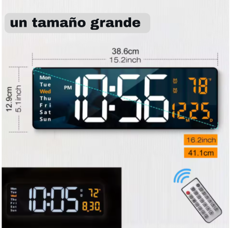 Reloj de pared digital multicolor